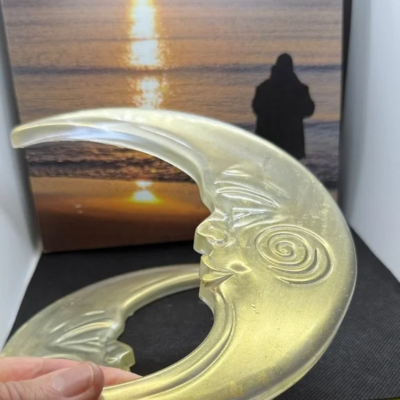 Gold Moon Face Resin Wall Art , Set - Picture 9 of 11